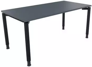 Soennecken Schreibtisch All in One Vierfuß, manuell höhenverstellbar 68-82cm, 160x80cm, Lavagrau/Anthrazit (810039782)