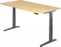 Hammerbacher Sitz-Steh-Schreibtisch elektrisch 200x100cm Ahorn/Graphit