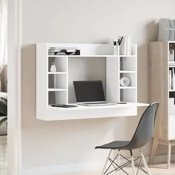 vidaXL Wand-Schreibtisch Wei&szlig; 105x48x75cm Holzwerkstoff (847968)