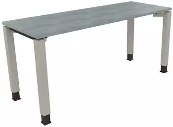 Soennecken Schreibtisch All in One 160x60cm h&ouml;henverstellbar 68-82cm Beton hell/Silber (810032083)