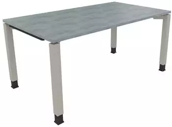 Soennecken Schreibtisch All in One 160x90cm h&ouml;henverstellbar 68-82cm Beton hell/Silber (810032683)