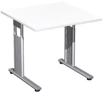 Geramöbel C Flex Schreibtisch höhenverstellbar, quadratisch 800x800mm, weiß (S-617101-WS)
