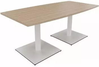 Soennecken Tonneau Besprechungstisch Tonnenform 1800x800/900x720mm Eiche Natur/Weiß (810012771)