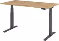 Hammerbacher-Sitz-Steh-Schreibtisch el.160x80cm Asteiche/G-VXDKB16/R/G