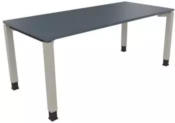 Soennecken Schreibtisch All in One manuell h&ouml;henverstellbar 180x80cm lavagrau/silber (810033882)