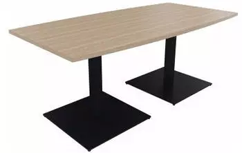 Soennecken Tonneau Besprechungstisch Tellerfuß Quadrat 1800x800/900x720mm Anthrazit/Eiche (810012571)