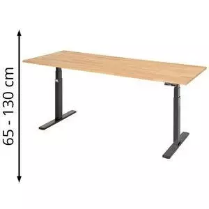 Rau Adlatus 100 Schreibtisch elektrisch h&ouml;henverstellbar 200x80cm, tiefschwarz (08ST2000809005B)