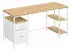 Vasagle Schreibtisch 3 Ablagen 2 Schubladen 160x60x76cm Natureiche/Wolkenweiß (LWD105YD01)