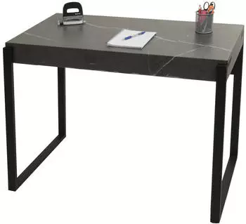 MCW L53 Schreibtisch 100x54cm Metall Marmor-Optik grau (90739)