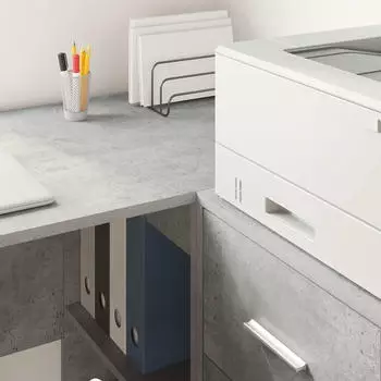 vidaXL Schreibtisch mit Regal Betongrau 102x50x75cm Holzwerkstoff (869541)