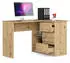 Akord Furniture Factory B16 Eckschreibtisch mit 2 Regalen & 3 Schubladen, Artisan Eiche, 124x85x77cm (B16)