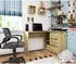 Akord Furniture Factory B16 Eckschreibtisch mit 2 Regalen & 3 Schubladen, Artisan Eiche, 124x85x77cm (B16)