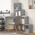 vidaXL Eck-Schreibtisch mit Regal Grau Sonoma 101,5x149,5x149,5cm