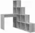 vidaXL Eck-Schreibtisch mit Regal Grau Sonoma 101,5x149,5x149,5cm