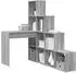 vidaXL Eck-Schreibtisch mit Regal Grau Sonoma 101,5x149,5x149,5cm