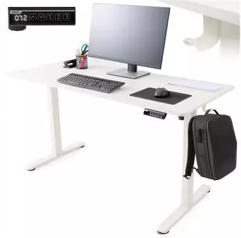 Arebos Elektrisch h&ouml;henverstellbarer Schreibtisch 140x60cm, Memory-Funktion, Wei&szlig; (AR-HE-HST140W)