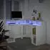 vidaXL LED-Schreibtisch Holzwerkstoff Weiß 130x130x91cm (3309447)
