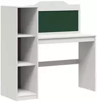 vidaXL Schreibtisch mit offener Ablage und Kreidetafel ROROS Wei&szlig;