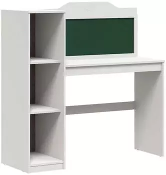 vidaXL ROROS Schreibtisch mit offener Ablage und Kreidetafel, Wei&szlig; (42003032)