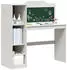 vidaXL ROROS Schreibtisch mit offener Ablage und Kreidetafel, Weiß (42003032)