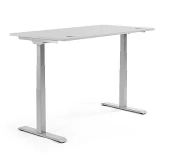 Soennecken Schreibtisch 1600x800mm höhenverstellbar, Platte lichtgrau, Gestell silber (810060881)