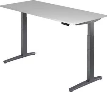 Hammerbacher XBHM19 Sitz-Steh-Schreibtisch elektrisch h&ouml;henverstellbar 180x80cm Grau/Graphit (XBHM19)
