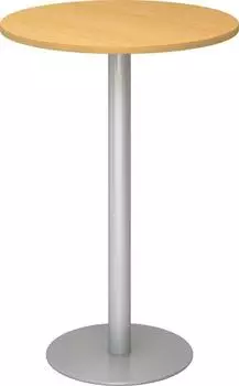 Hammerbacher Stehtisch rund &Oslash;80cm, H&ouml;he 111,6cm, Buche/Silber (VSTH08/6/S)