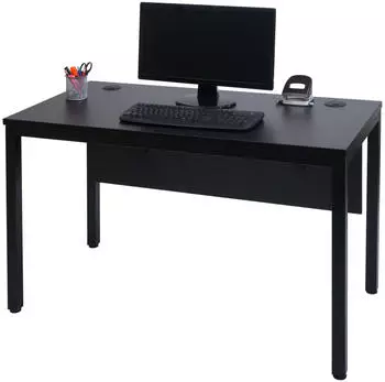 MCW MCW-E94 Schreibtisch Melaminbeschichtet 120x76x60cm, schwarz (90806)