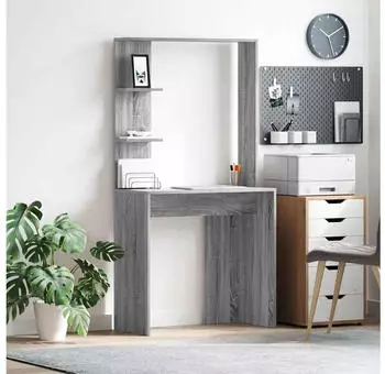 vidaXL Schreibtisch Grau Sonoma Holzwerkstoff 78,5x37x154,5cm (869343)