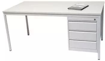 Szagato Schreibtisch-Set 160x80cm mit Unterbauschrank Professional 3 Schubladen, lichtgrau (62603-2)