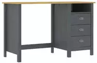 vidaXL Schreibtisch Hill mit 3 Schubladen Grau 120x50x74cm Kiefernholz