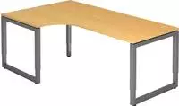 Schreibtisch O-Fu&szlig; eckig 200x120cm Buche/Graphit