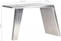 vidaXL Schreibtisch Flugzeugfl&uuml;gel-Optik Silbern 112x50x76 cm Metall