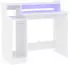 vidaXL Schreibtisch mit LEDs, Weiß, 97x45x90cm, Holzwerkstoff (805552)