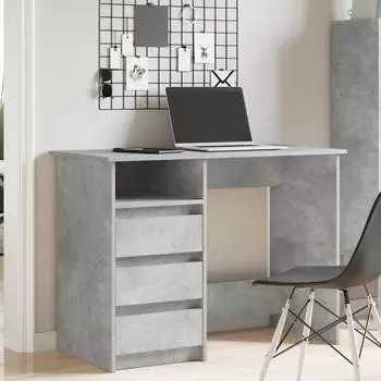 vidaXL Schreibtisch Betongrau 102x50x75cm Holzwerkstoff (860466)