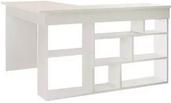 Kauf-Unique Lileul Eckschreibtisch mit Stauraum, Wei&szlig; (LILEUL)