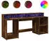 vidaXL LED-Schreibtisch Räuchereiche 200x55x91cm Holzwerkstoff (3309442)