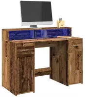 vidaXL LED-Schreibtisch Altholz-Optik 120x55x91 cm Holzwerkstoff