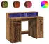 vidaXL Schreibtisch mit LED Altholz-Optik 120x55x91cm (3309418)