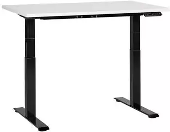 Beliani Destin III Schreibtisch elektrisch höhenverstellbar 120x72cm mit USB, Weiß/Schwarz