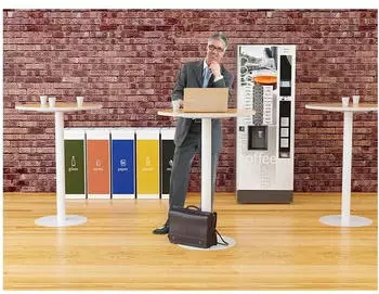 Paperflow easyDesk Stehtisch rund &Oslash;60cm, Spanplatte Buche (MDE60.13.23)