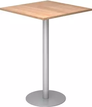 Hammerbacher Stehtisch STH88 quadratisch 80x80cm, Nussbaum/Silber (VSTH88/N/S)