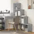 vidaXL Eckschreibtisch mit Regal Betongrau 101,5x149,5x149,5cm (3337244)