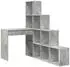 vidaXL Eckschreibtisch mit Regal Betongrau 101,5x149,5x149,5cm (3337244)