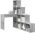 vidaXL Eckschreibtisch mit Regal Betongrau 101,5x149,5x149,5cm (3337244)