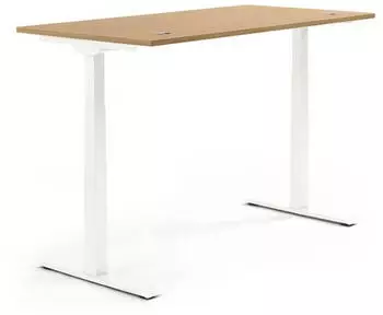 Soennecken Schreibtisch 1800x800mm h&ouml;henverstellbar, Platte Eiche hell, Gestell wei&szlig; (810061371)