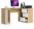 Akord Furniture Factory Eckschreibtisch B20 155cm, 3 Schubladen, 1 Tür, Artisan Eiche/Weiß (B-20)