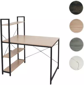 Mendler HWC-K81 Schreibtisch mit Regal 100x60cm Metall MDF (98670)