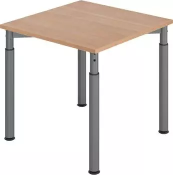 Hammerbacher Y-Serie Schreibtisch 80x80cm h&ouml;henverstellbar, Nussbaum/Graphit (VYS08/N/G)