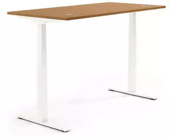 Soennecken Schreibtisch 1800x800mm h&ouml;henverstellbar, Platte Nuss, Gestell wei&szlig; (810061373)